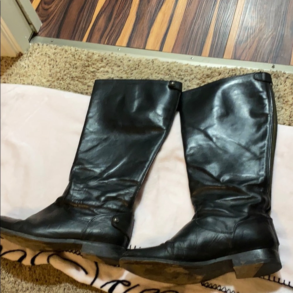 Frye Boots: Extended Calf.